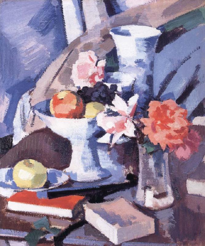 Samuel John Peploe Still Life Roses and Book